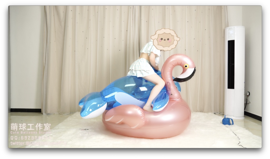 【オーダーメイド動画】猫猫餅水着POPシロナガスクジラpvc&フラミンゴpvc(熱膨張軟化)