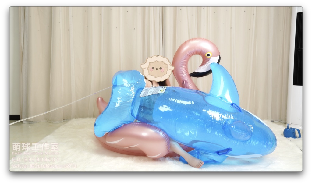 【オーダーメイド動画】猫猫餅水着POPシロナガスクジラpvc&フラミンゴpvc(熱膨張軟化)