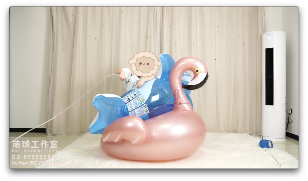 【オーダーメイド動画】猫猫餅水着POPシロナガスクジラpvc&フラミンゴpvc(熱膨張軟化)