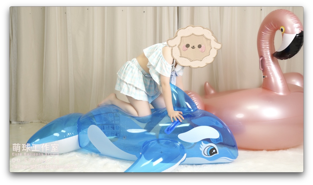 【オーダーメイド動画】猫猫餅水着POPシロナガスクジラpvc&フラミンゴpvc(熱膨張軟化)