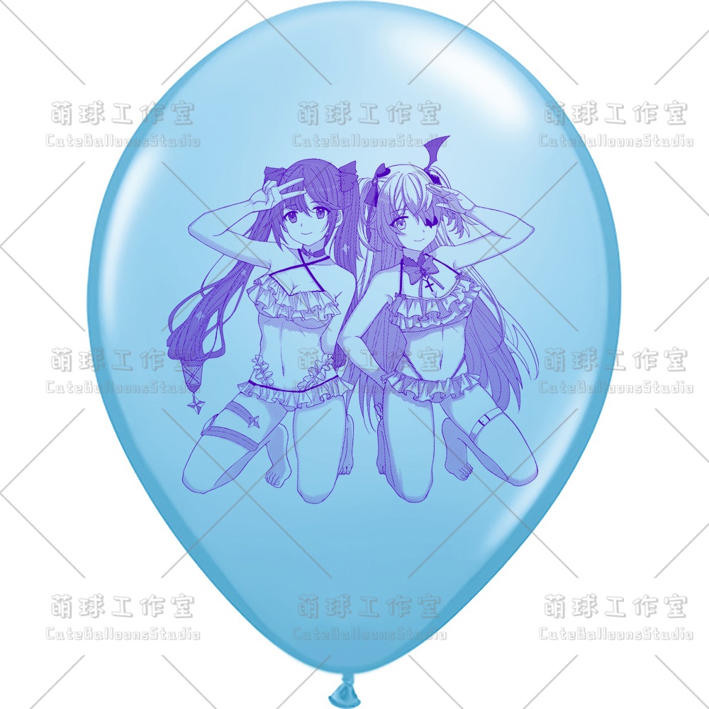 【風船ギフトボックスの印刷】女の子二人です