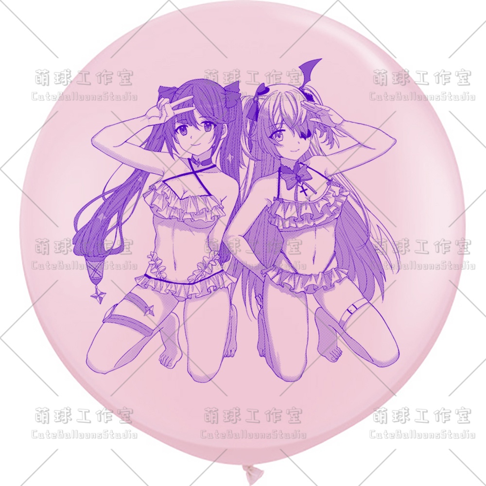 【風船ギフトボックスの印刷】女の子二人です