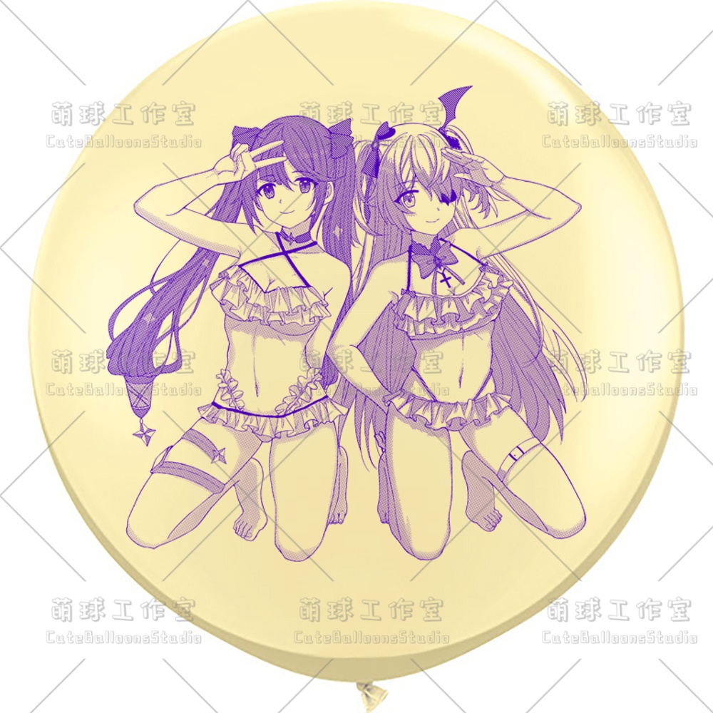 【風船ギフトボックスの印刷】女の子二人です