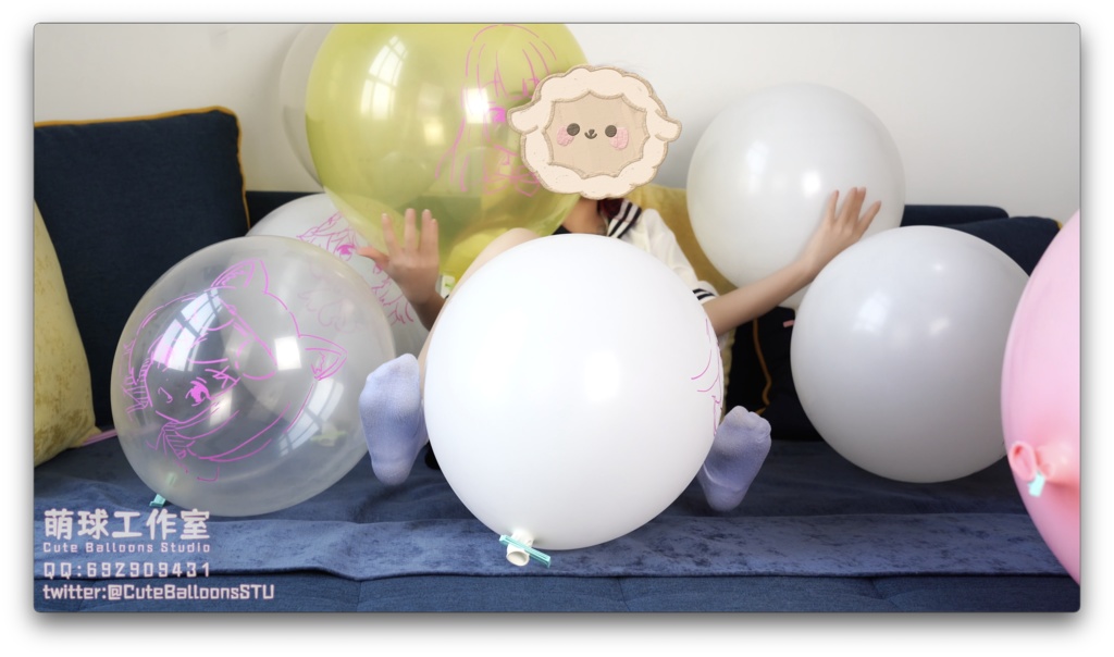 悠香と手描き風船