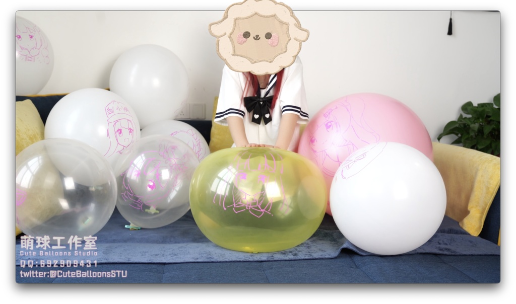 悠香と手描き風船