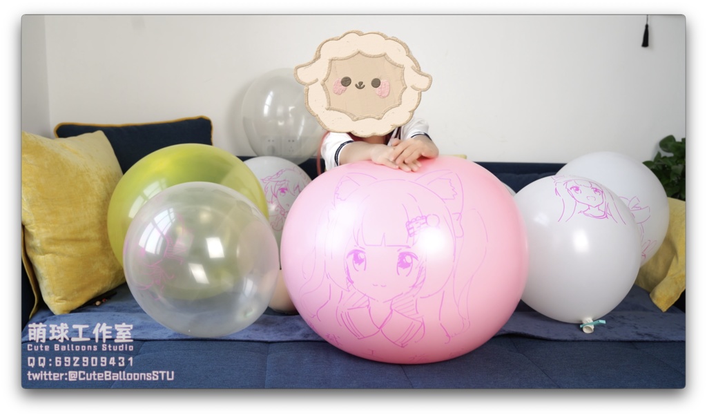 悠香と手描き風船