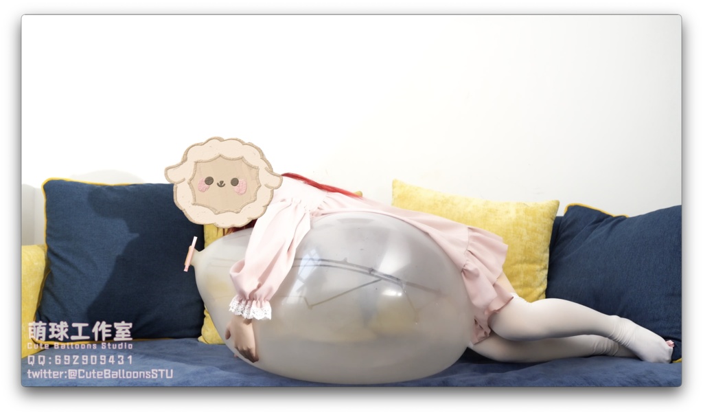 悠香が S24パイモン 風船を吹く(破裂寸前です)