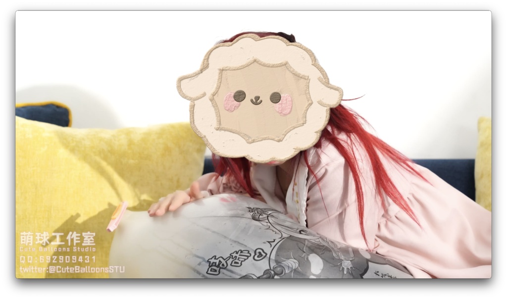 悠香が S24パイモン 風船を吹く(破裂寸前です)