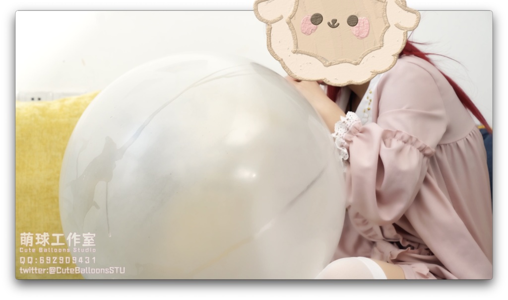 悠香が S24パイモン 風船を吹く(破裂寸前です)