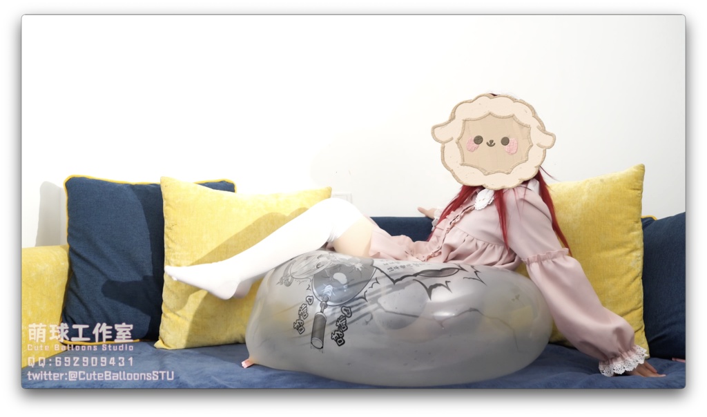 悠香が S24パイモン 風船を吹く(破裂寸前です)