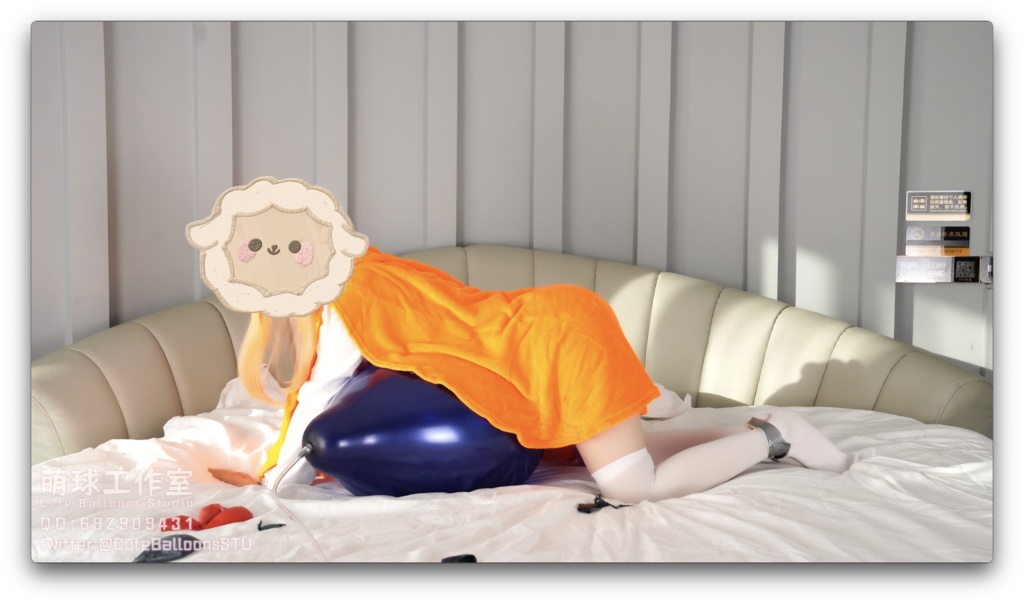 縛られた土間埋のそばにPOP小さな風船