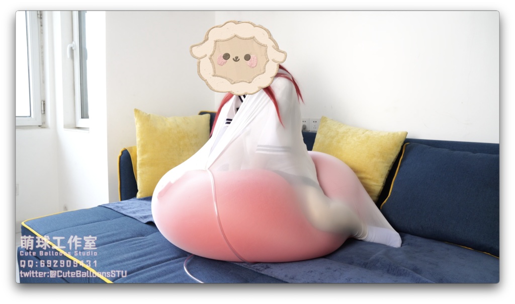 悠香の服にQL48風船を入れる