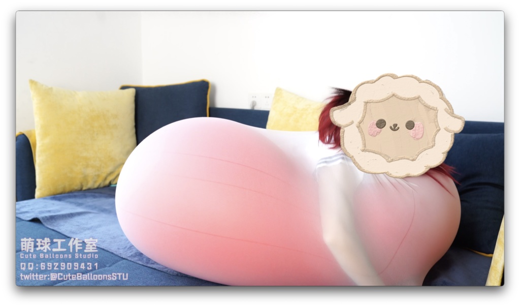 悠香の服にQL48風船を入れる