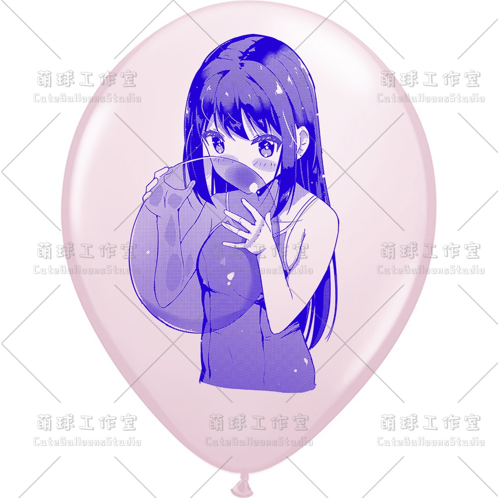 【現物】水着の女の子が風船を吹く(C1-04)