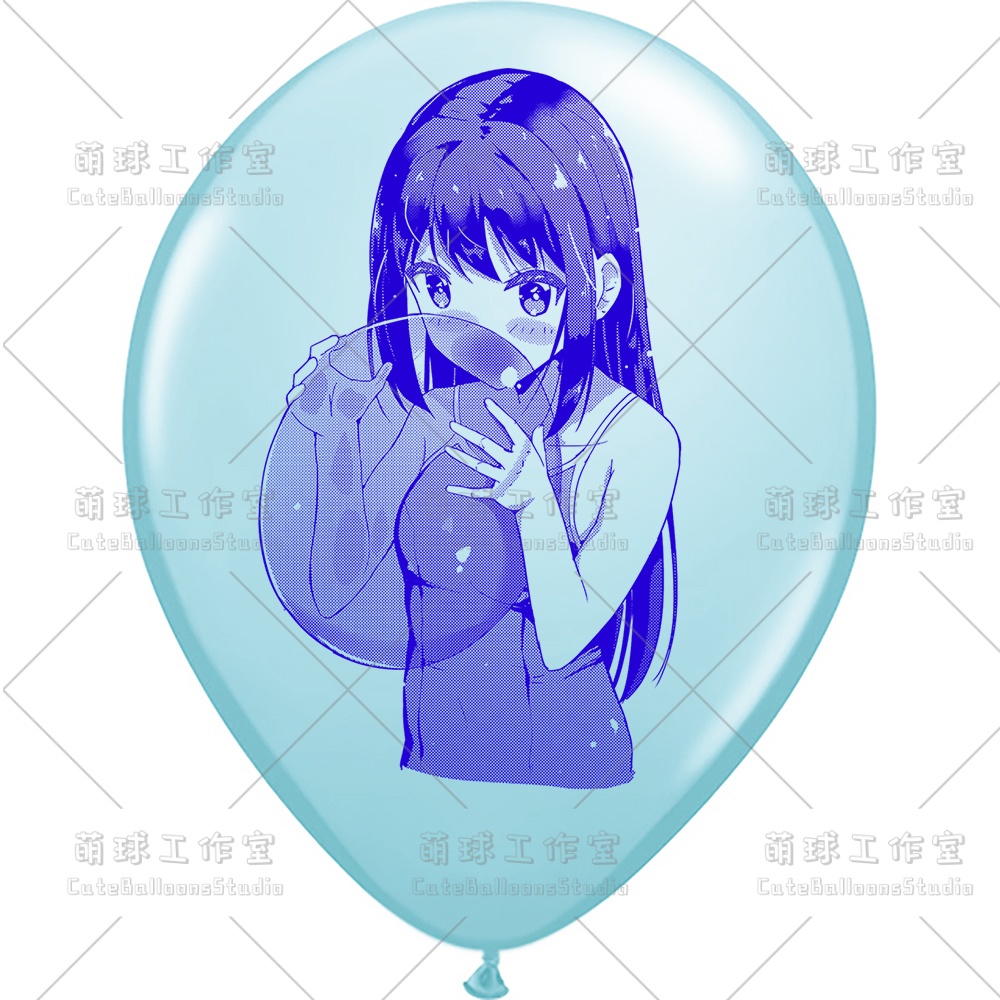 【現物】水着の女の子が風船を吹く(C1-04)