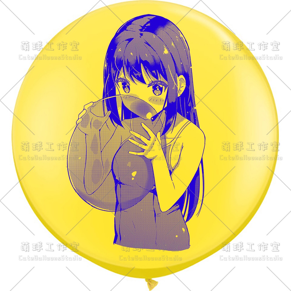 【現物】水着の女の子が風船を吹く(C1-04)