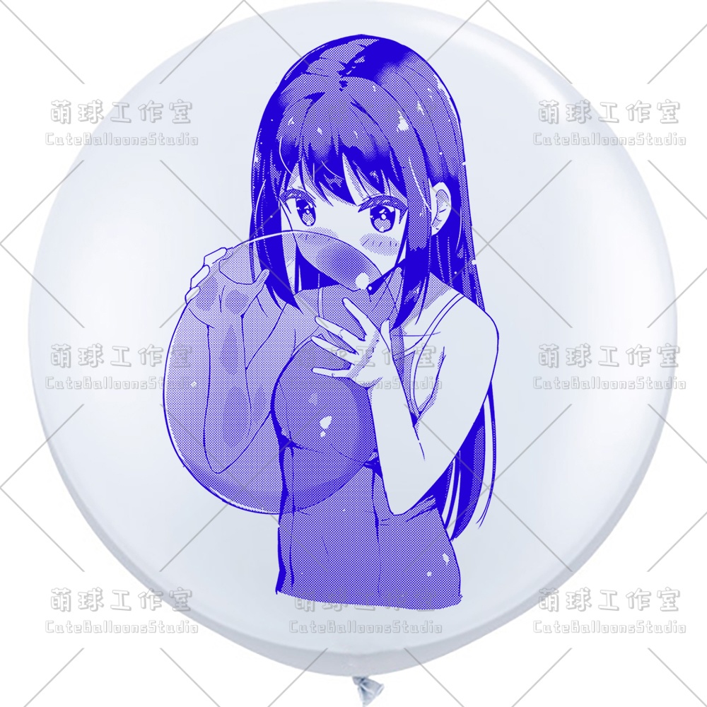 【現物】水着の女の子が風船を吹く(C1-04)