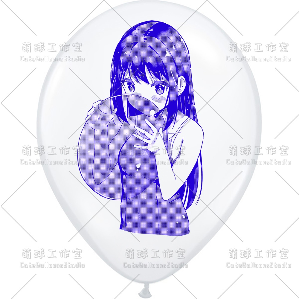 【現物】水着の女の子が風船を吹く(C1-04)