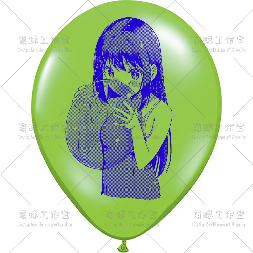 【現物】水着の女の子が風船を吹く(C1-04)