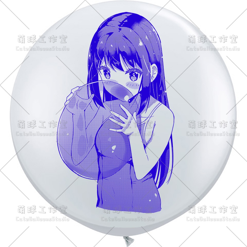 【現物】水着の女の子が風船を吹く(C1-04)