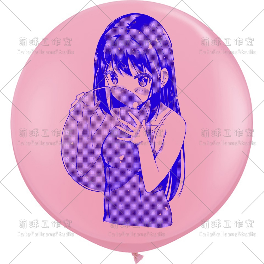 【現物】水着の女の子が風船を吹く(C1-04)