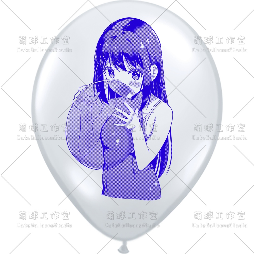 【現物】水着の女の子が風船を吹く(C1-04)