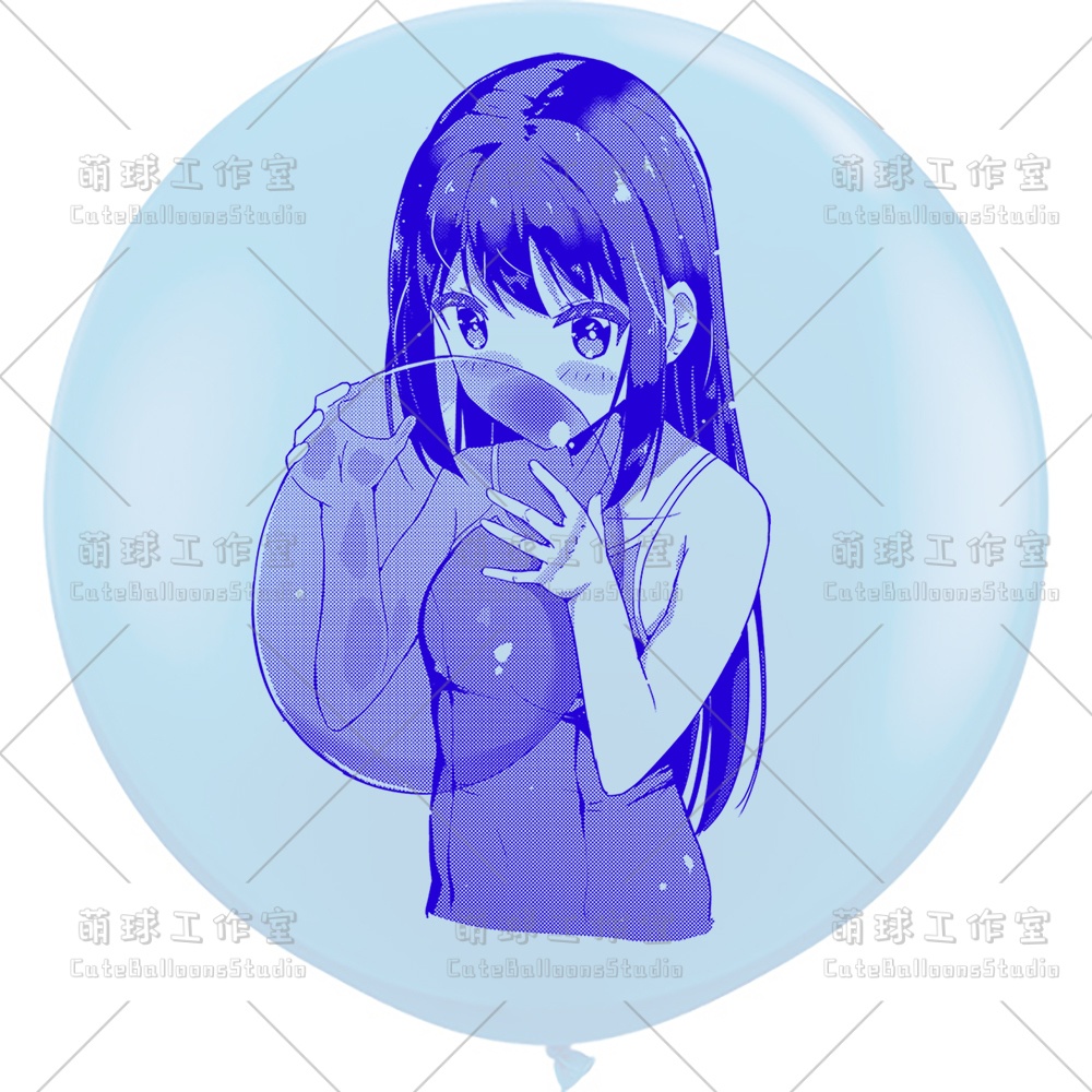 【現物】水着の女の子が風船を吹く(C1-04)