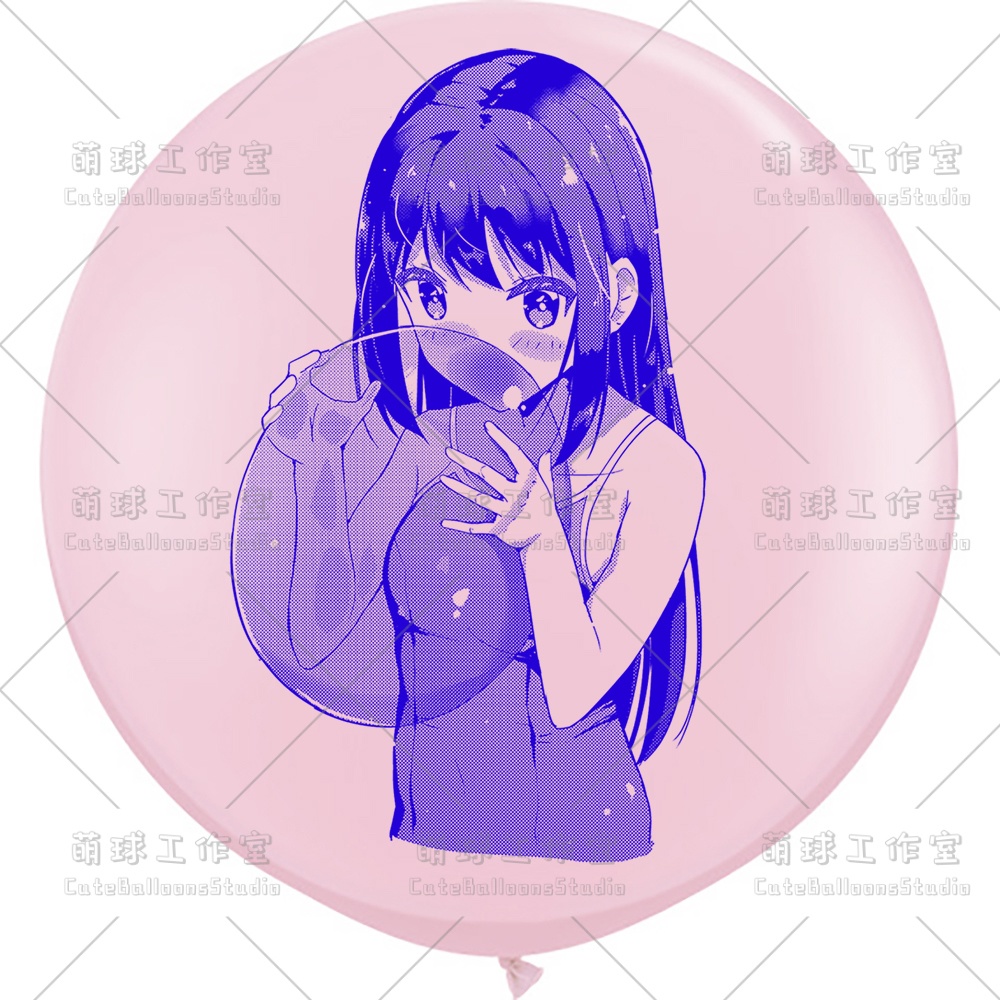 【現物】水着の女の子が風船を吹く(C1-04)