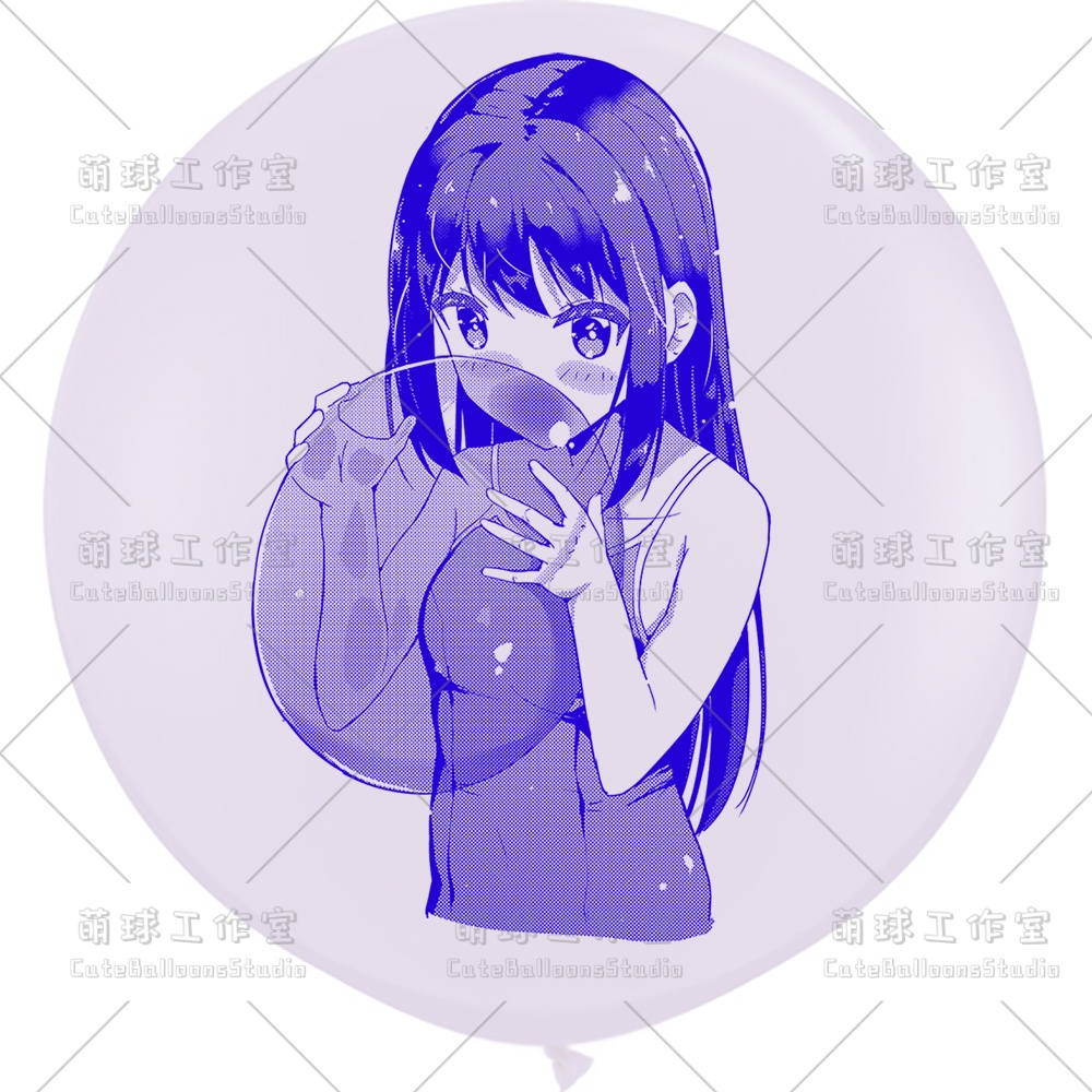 【現物】水着の女の子が風船を吹く(C1-04)