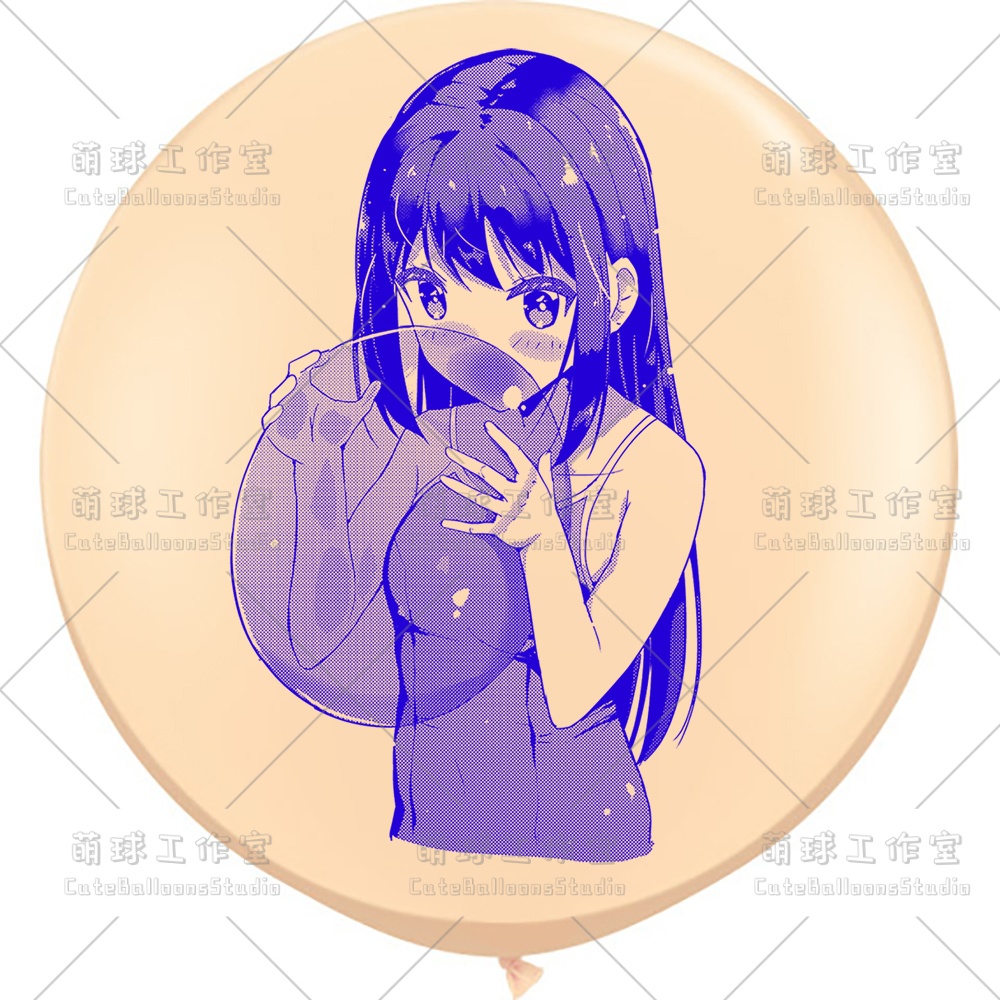 【現物】水着の女の子が風船を吹く(C1-04)