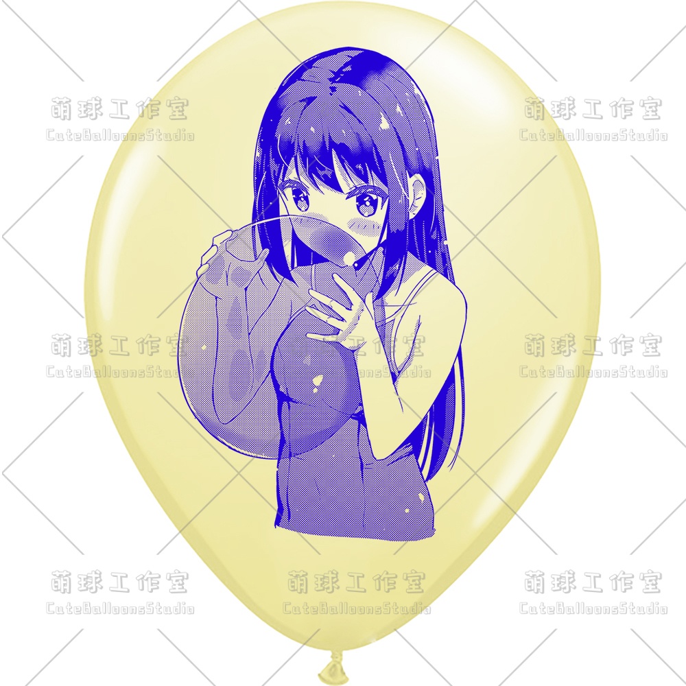 【現物】水着の女の子が風船を吹く(C1-04)