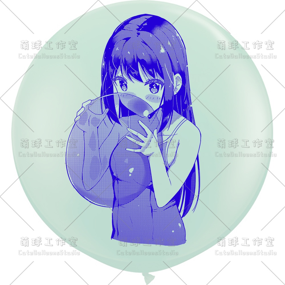 【現物】水着の女の子が風船を吹く(C1-04)