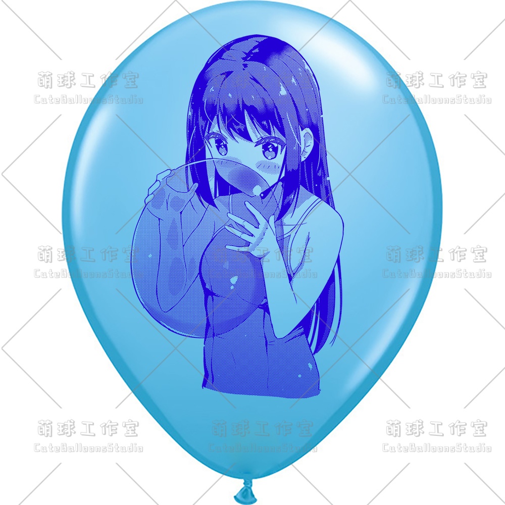 【現物】水着の女の子が風船を吹く(C1-04)