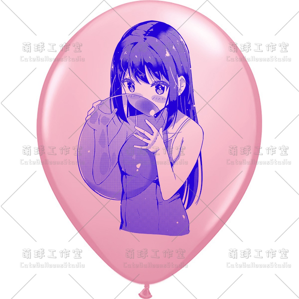 【現物】水着の女の子が風船を吹く(C1-04)