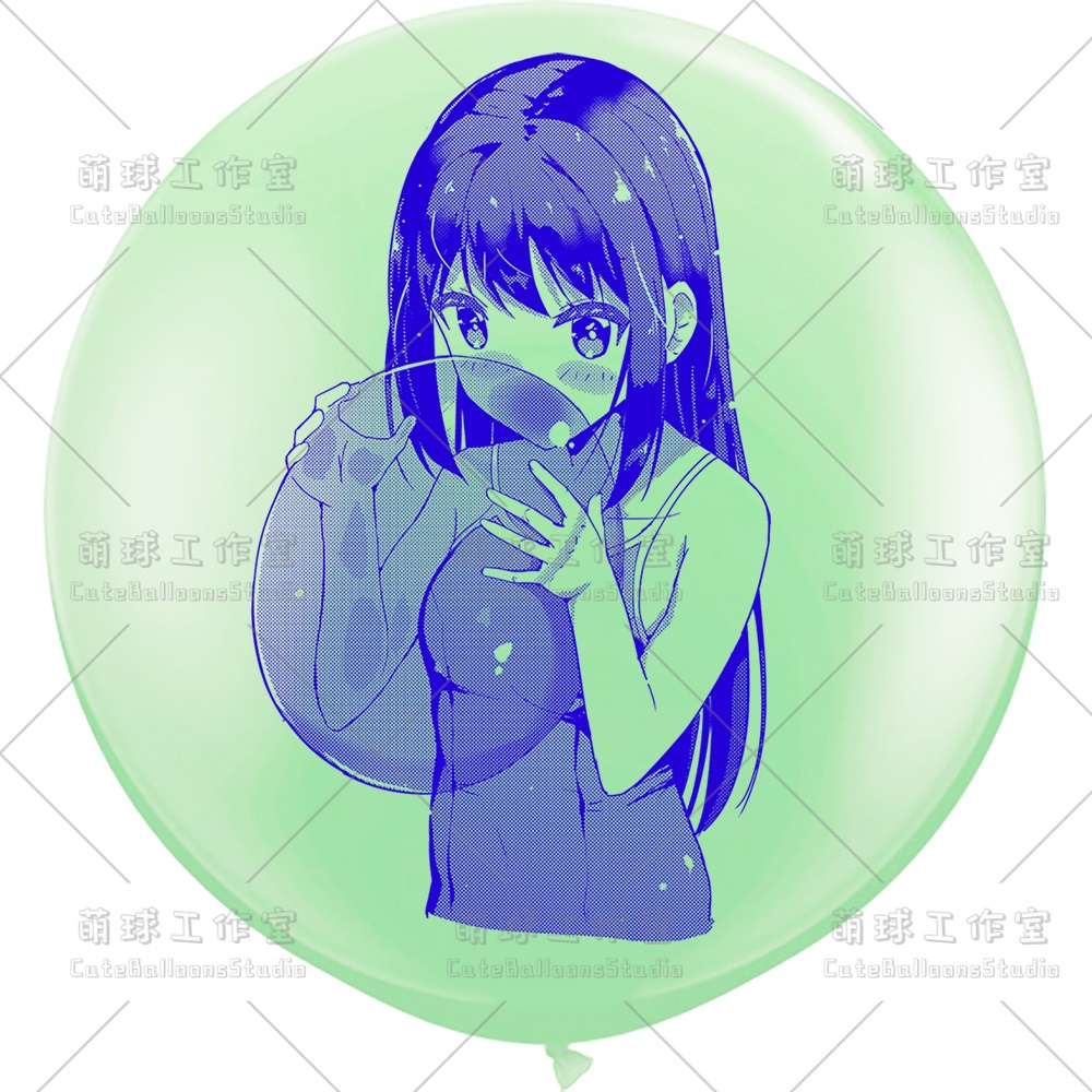 【風船ギフトボックスの印刷】水着の女の子が風船を吹く