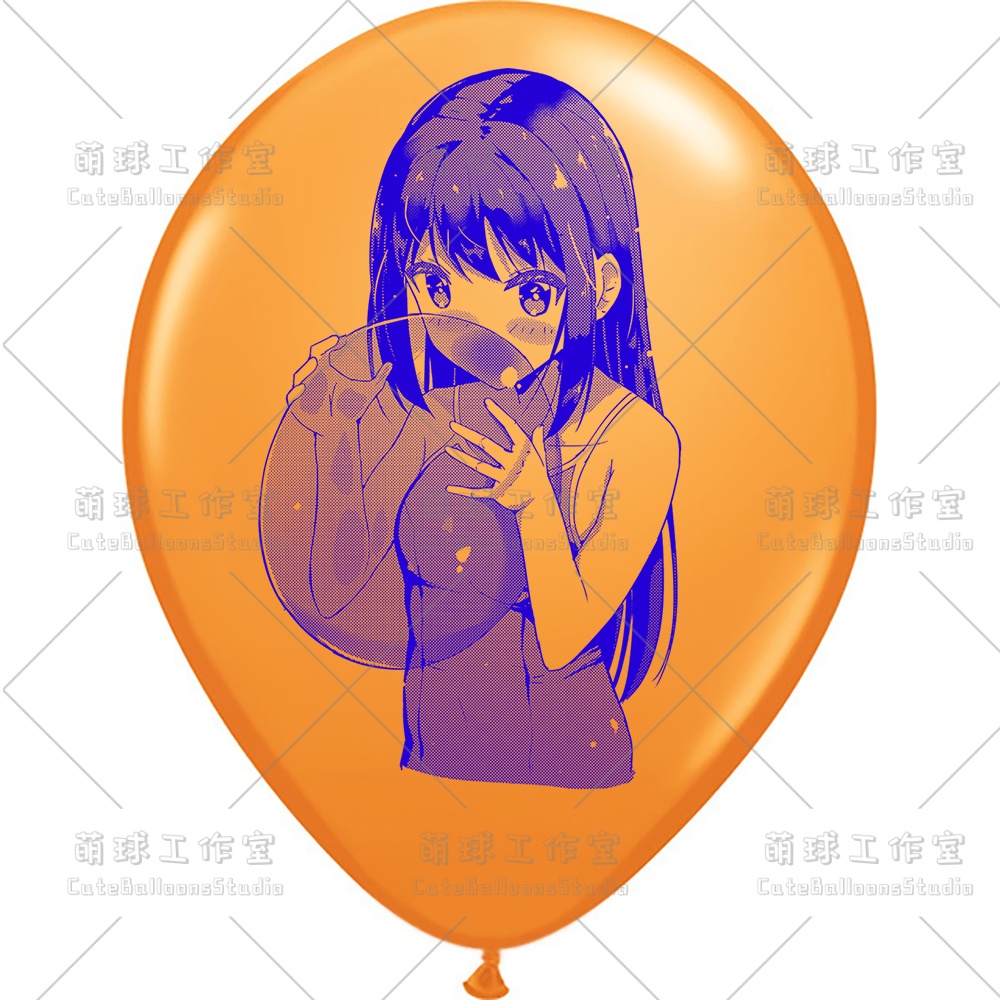 【風船ギフトボックスの印刷】水着の女の子が風船を吹く