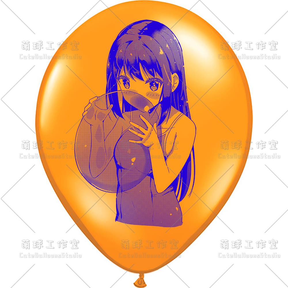 【風船ギフトボックスの印刷】水着の女の子が風船を吹く