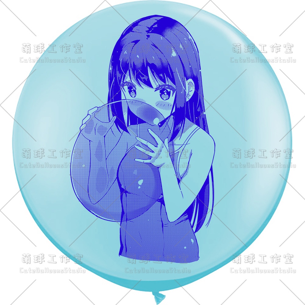 【風船ギフトボックスの印刷】水着の女の子が風船を吹く