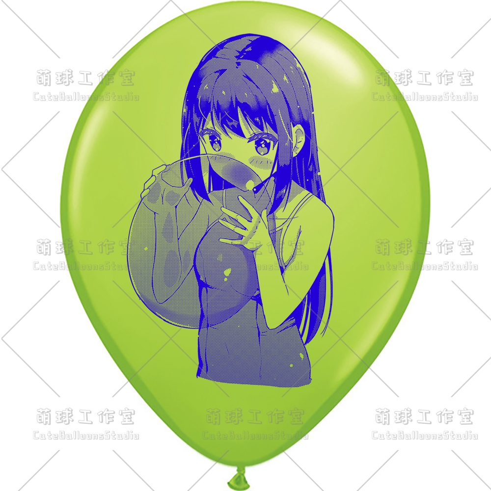 【風船ギフトボックスの印刷】水着の女の子が風船を吹く