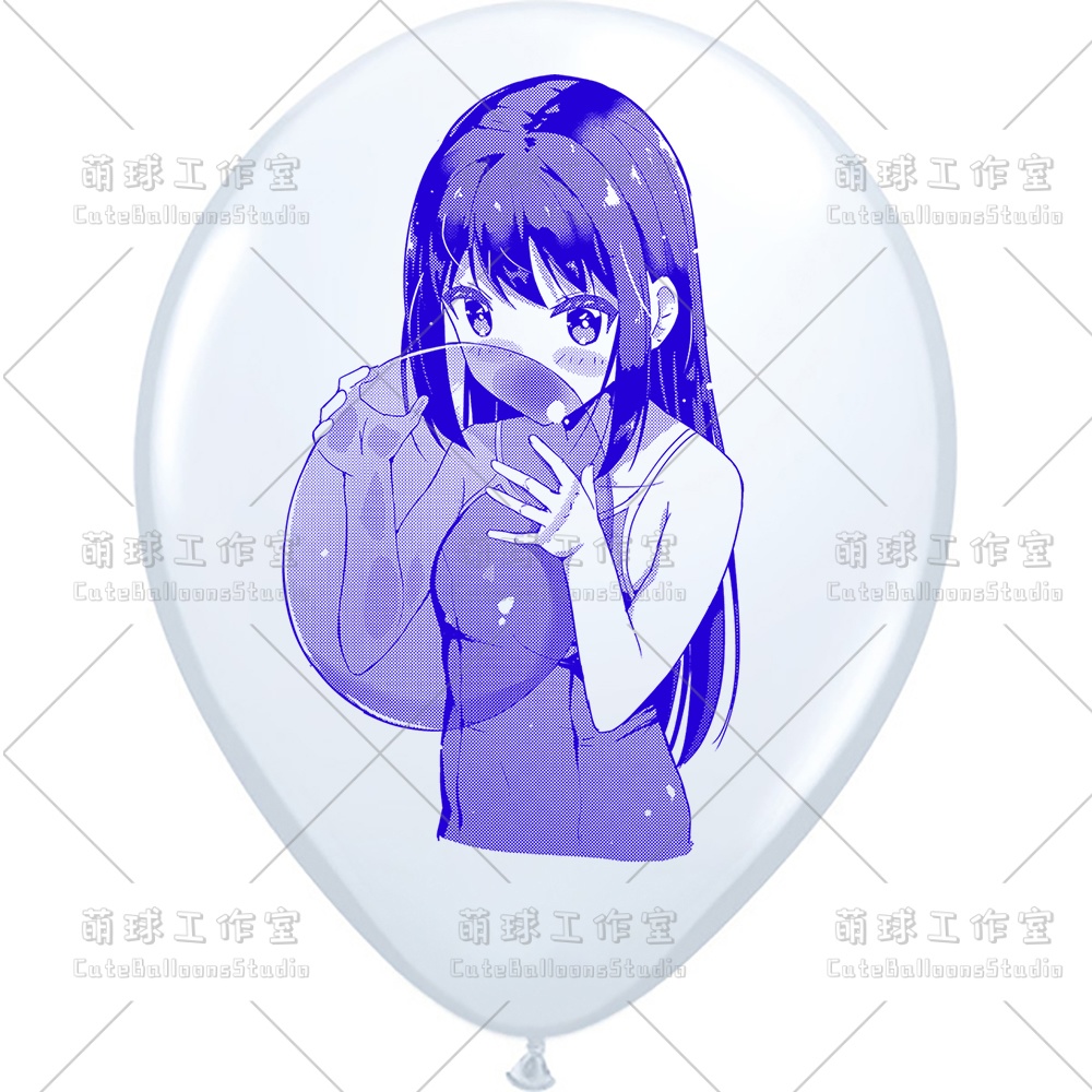 【風船ギフトボックスの印刷】水着の女の子が風船を吹く