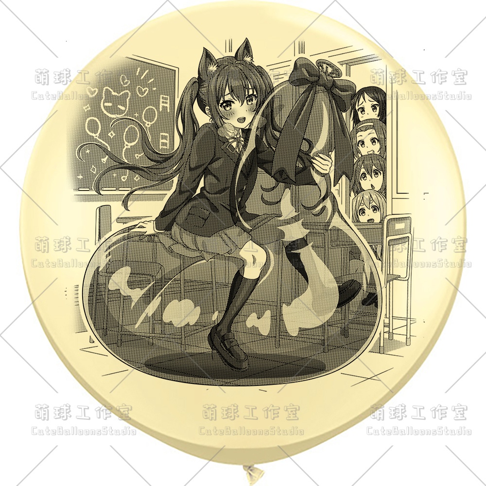 【現物】覗かれた風船乗りの女の子(ブラックインキ)(B5-01)