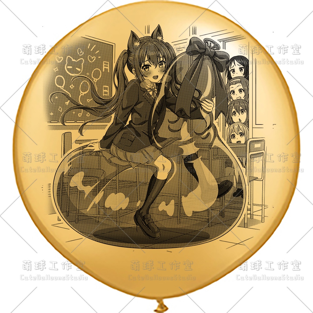 【現物】覗かれた風船乗りの女の子(ブラックインキ)(B5-01)