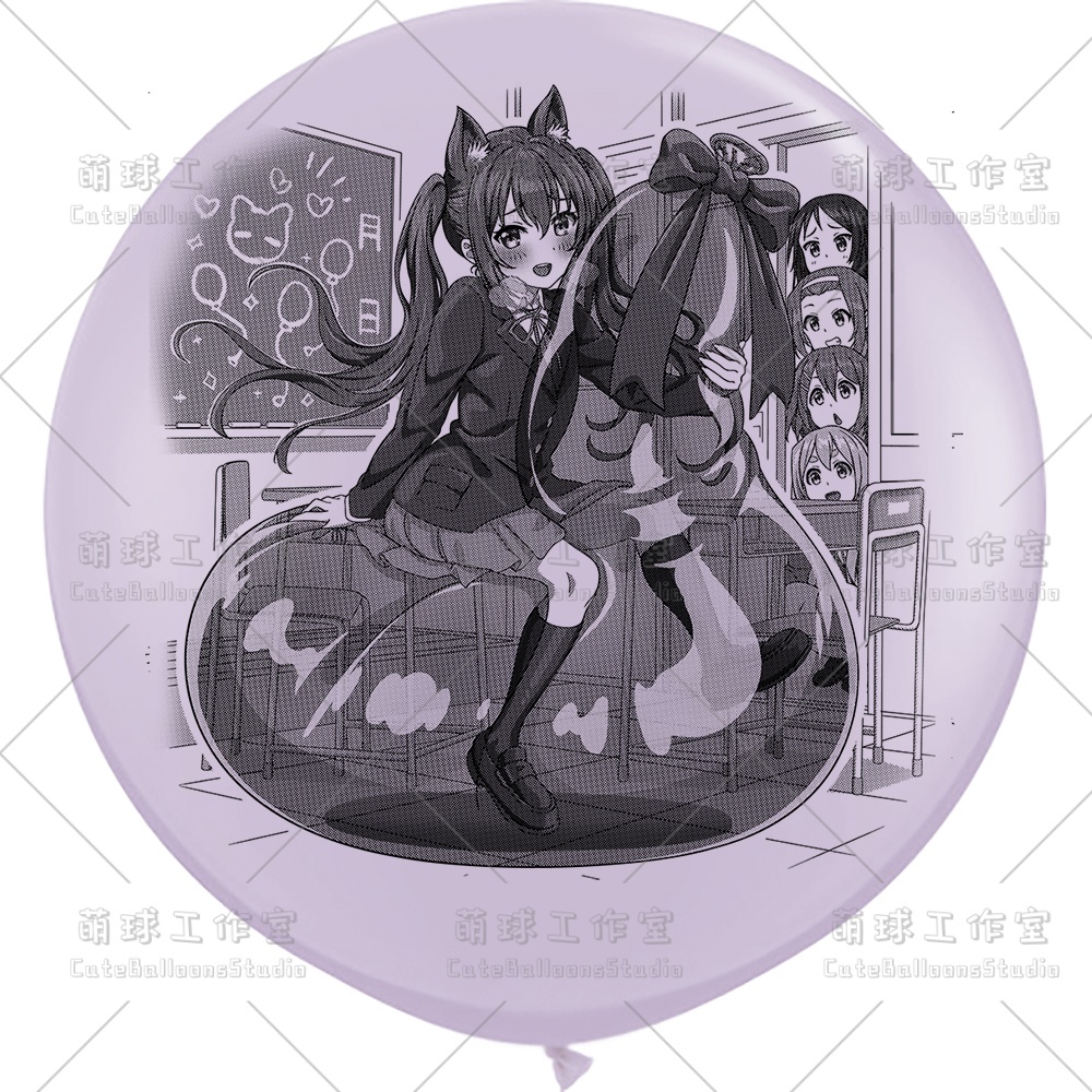 【現物】覗かれた風船乗りの女の子(ブラックインキ)(B5-01)