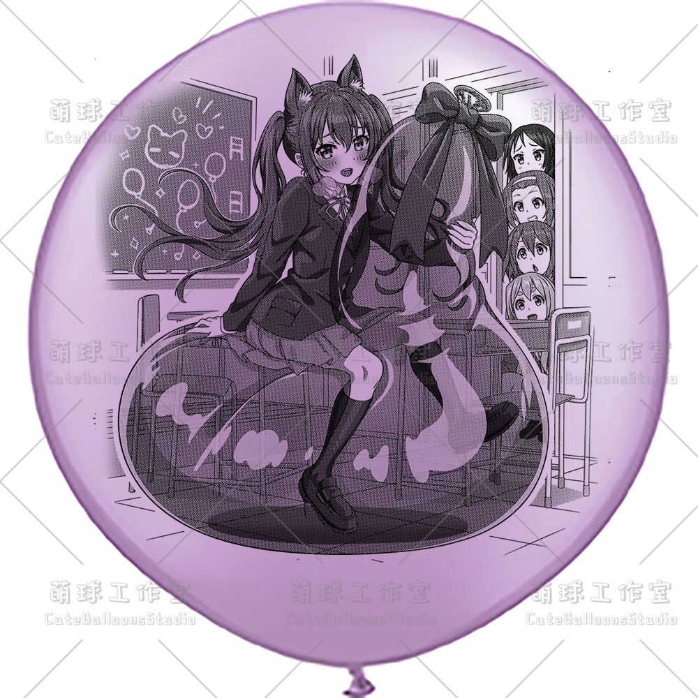 【現物】覗かれた風船乗りの女の子(ブラックインキ)(B5-01)