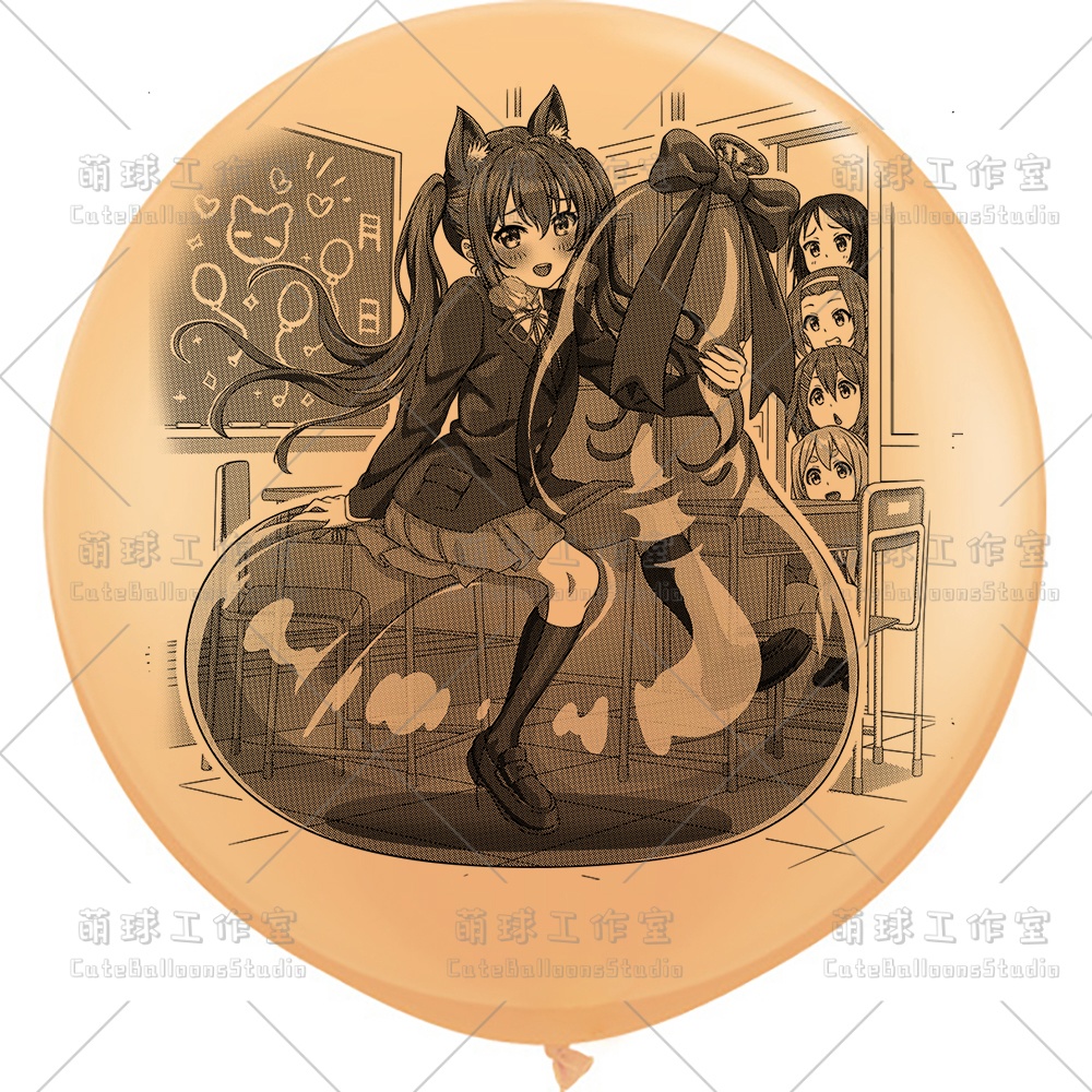 【現物】覗かれた風船乗りの女の子(ブラックインキ)(B5-01)