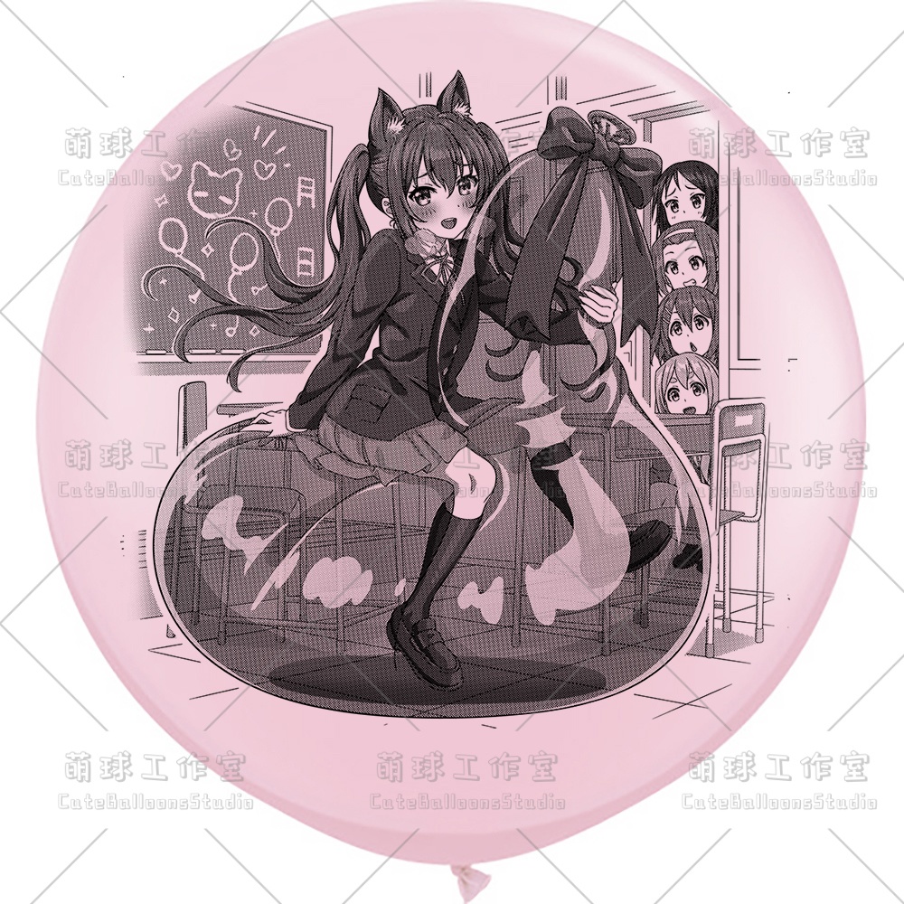 【現物】覗かれた風船乗りの女の子(ブラックインキ)(B5-01)