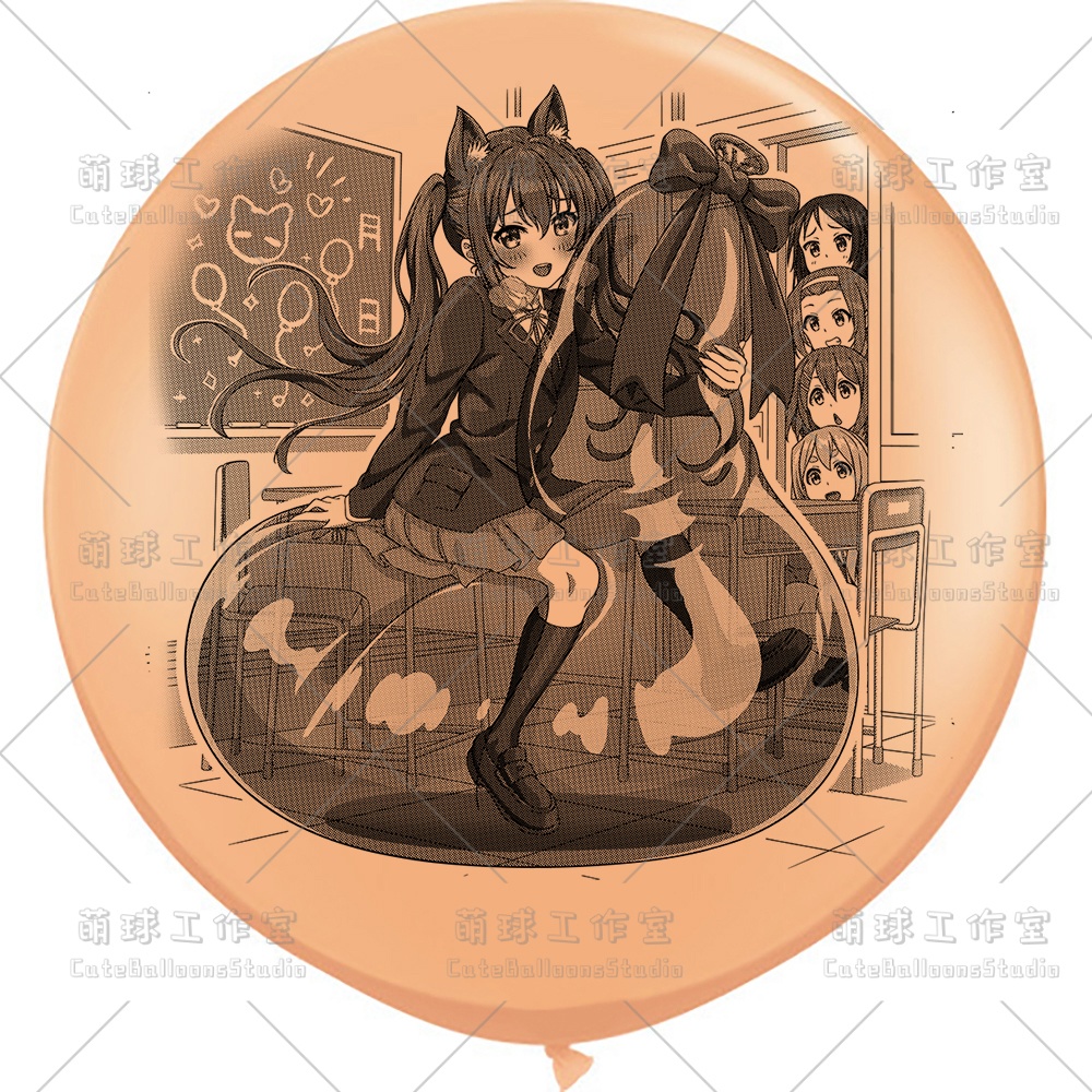 【現物】覗かれた風船乗りの女の子(ブラックインキ)(B5-01)