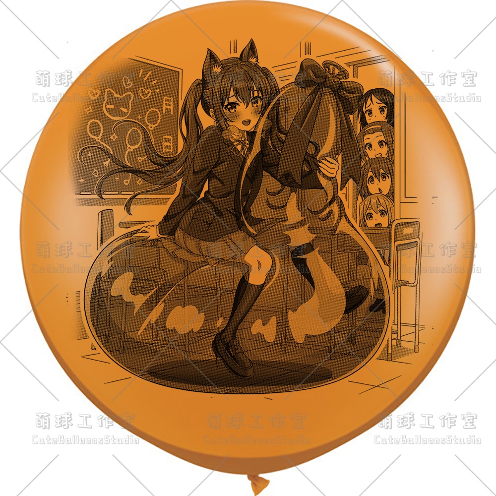 【現物】覗かれた風船乗りの女の子(ブラックインキ)(B5-01)