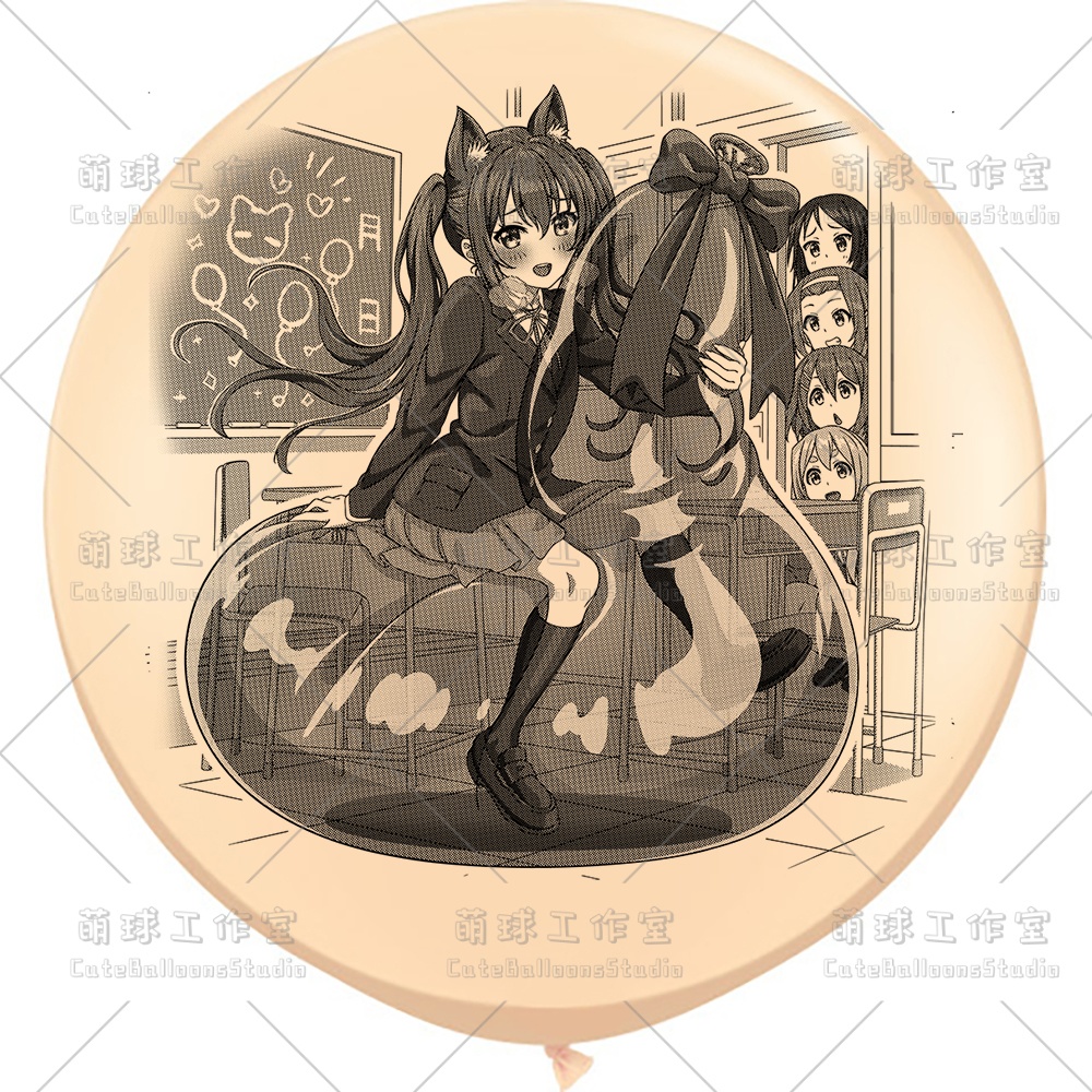 【現物】覗かれた風船乗りの女の子(ブラックインキ)(B5-01)