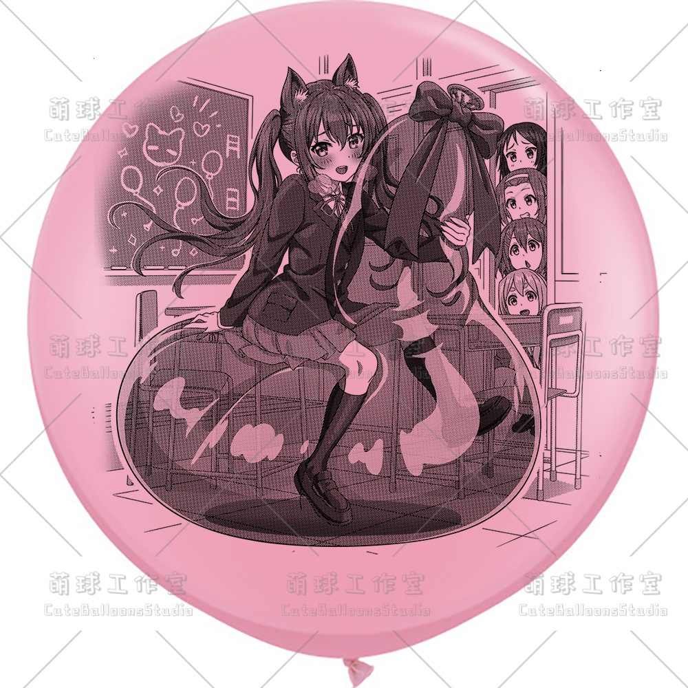 【現物】覗かれた風船乗りの女の子(ブラックインキ)(B5-01)